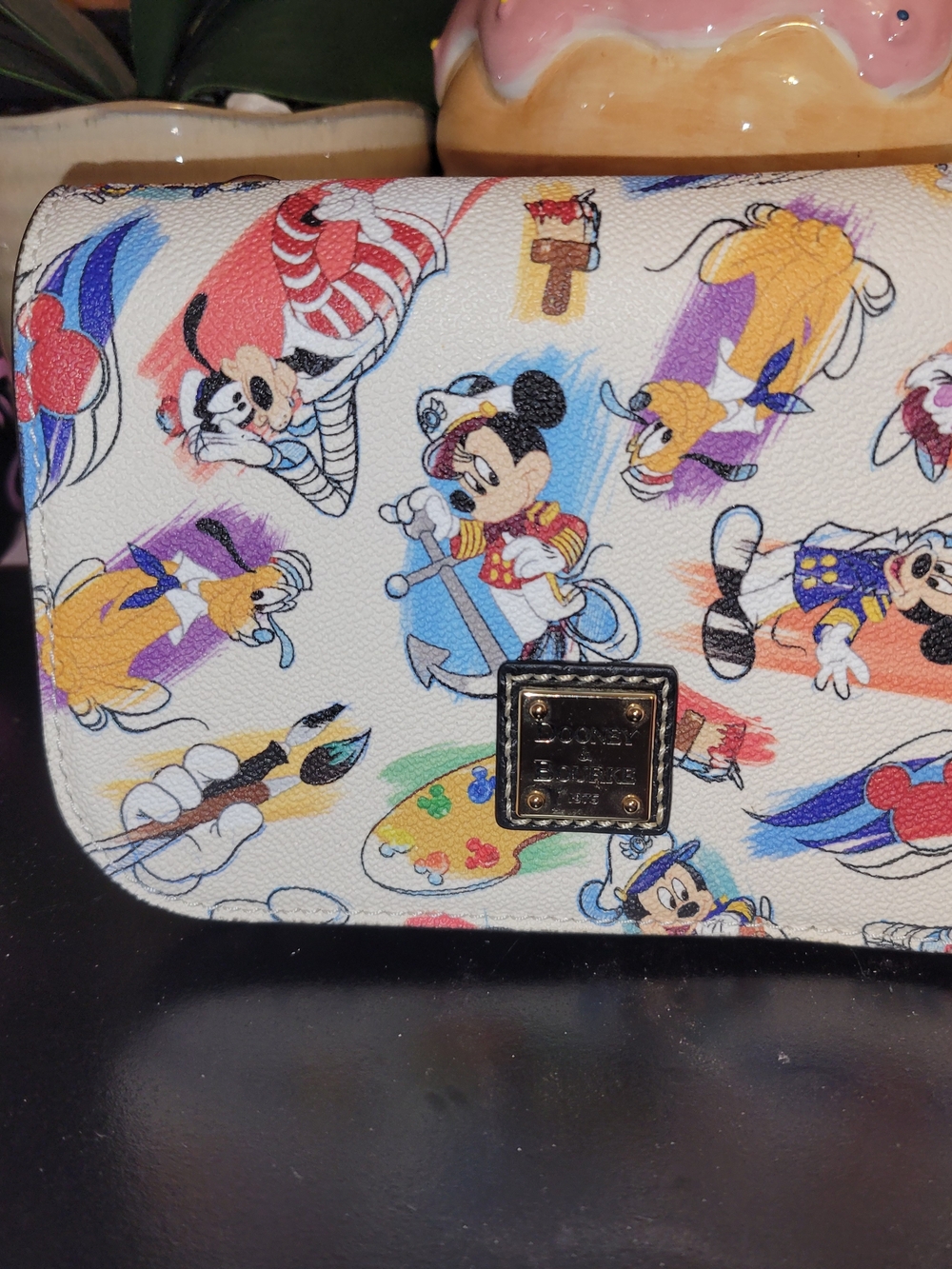 Dooney & Bourke White Multi-Color Disney Mickey Mouse Cruise Crossbody Clutch